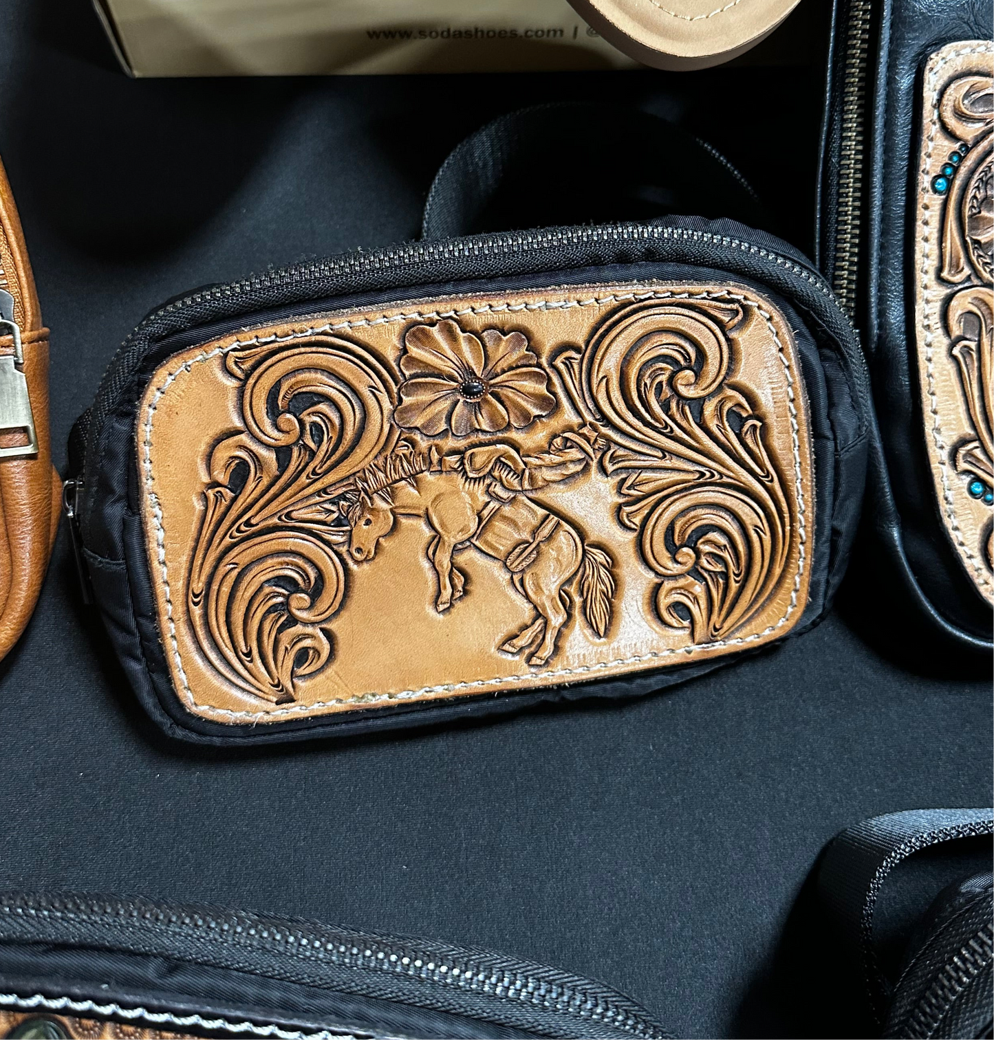 Floral Bucking Horse Fanny Pack