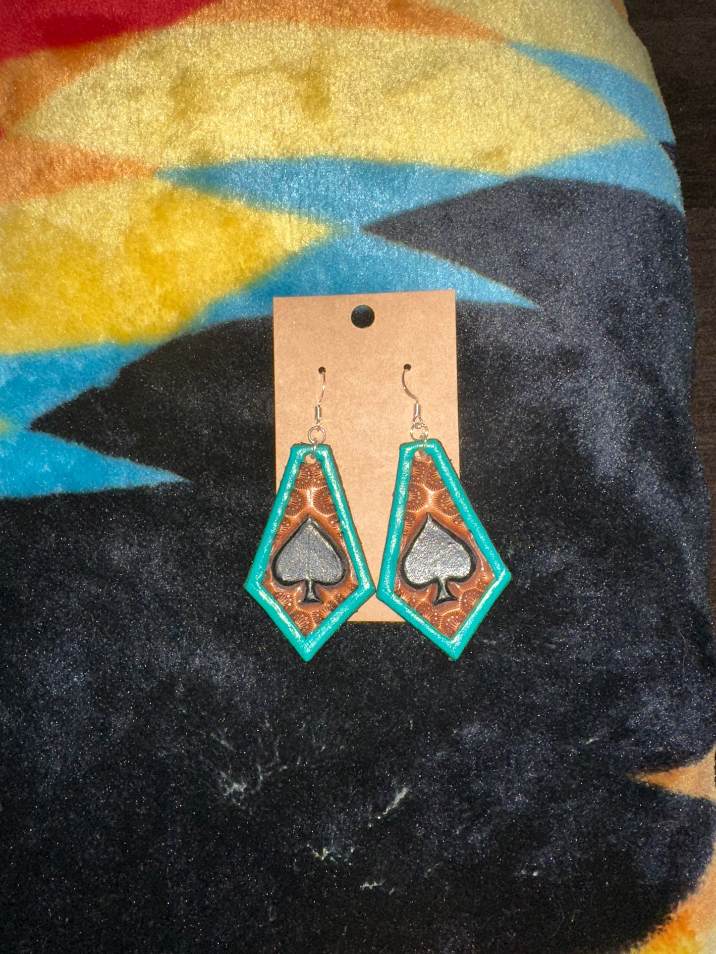 Turquoise Spade Earrings