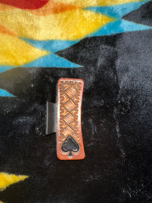 Large Spade Crosshatch Hair Clip