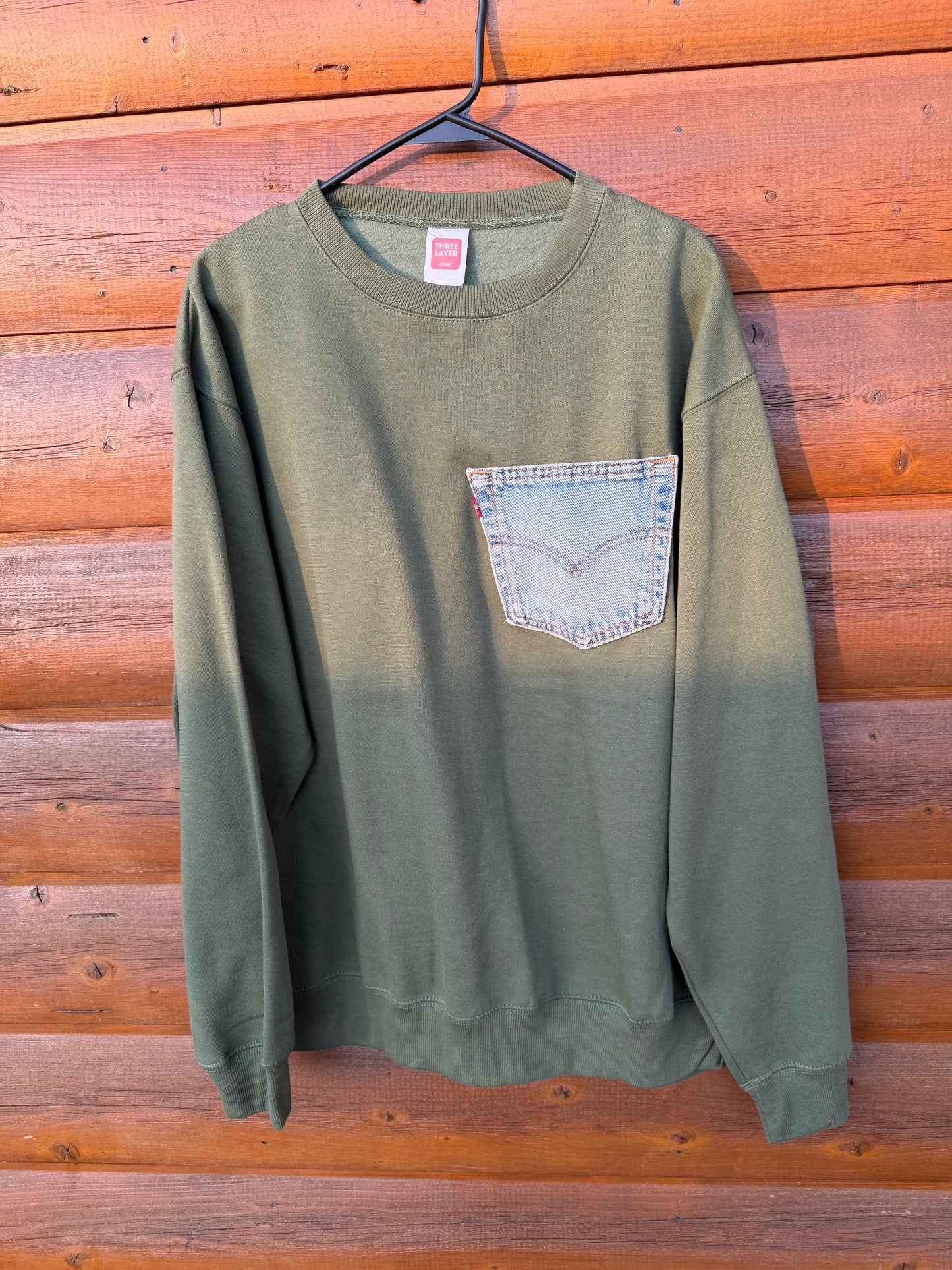 Green Levi Crewneck Large