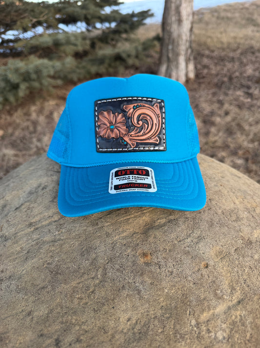 Black Floral Trucker Hat