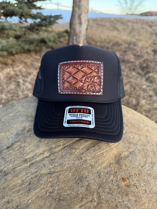 Black Crosshatch Trucker Hat