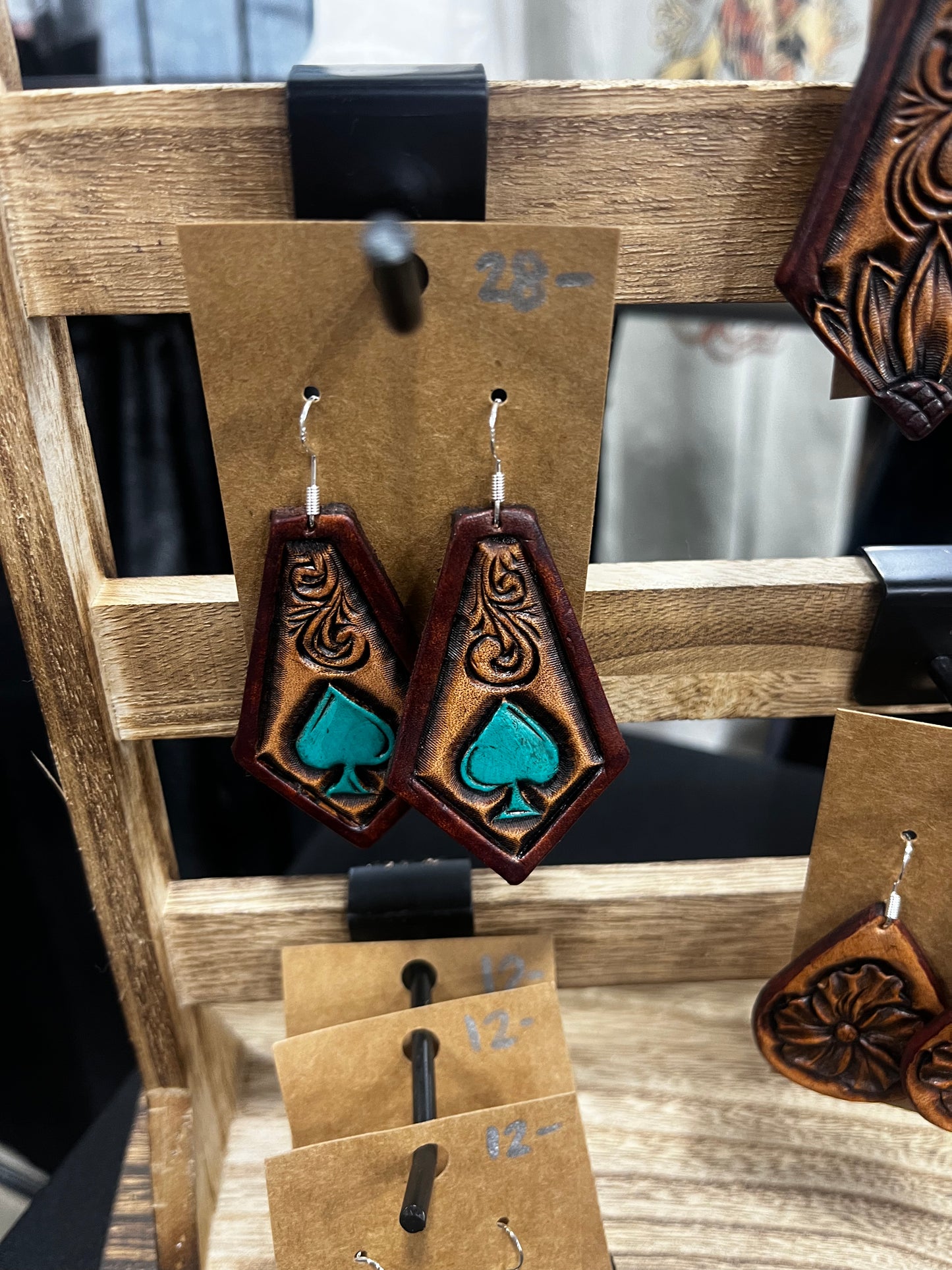 Turquoise Spade Earrings